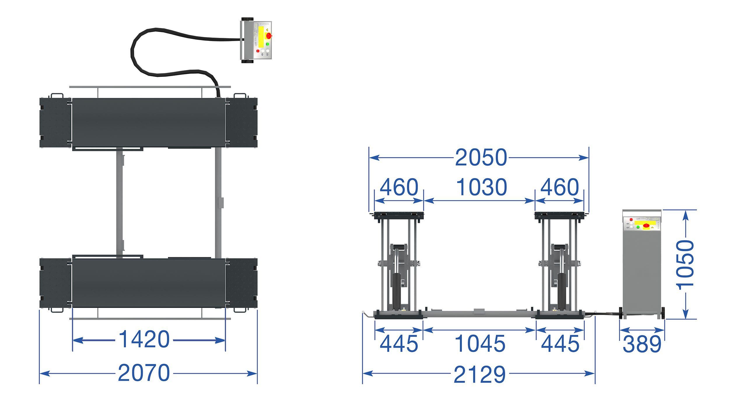 Klargøringslift TWS35-10-G_produktmål