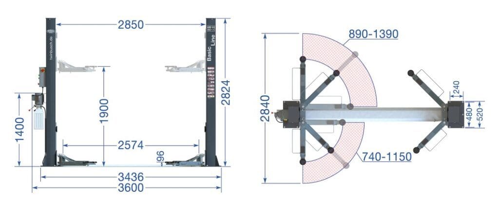 TW242M-G Autolift produktmål 11