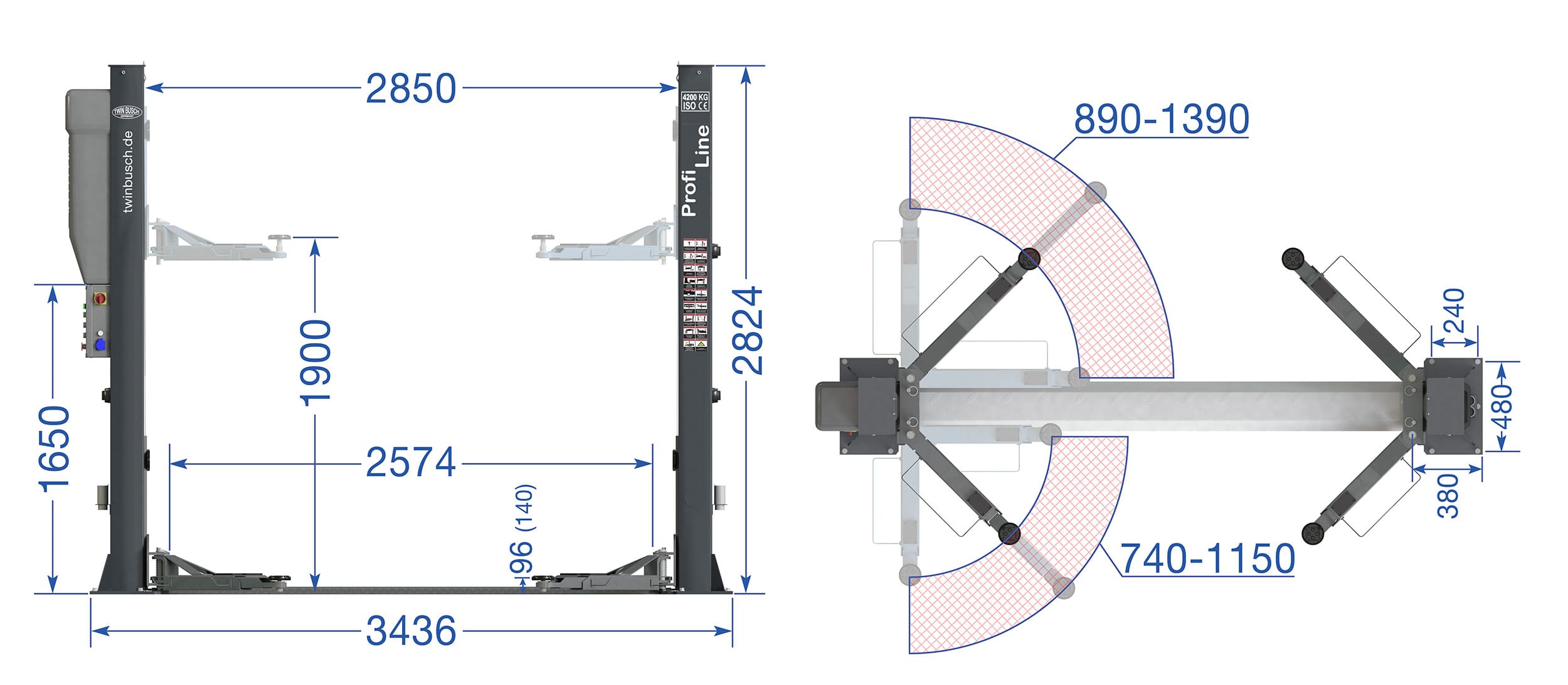 Måltegning autolift TW242pe-g